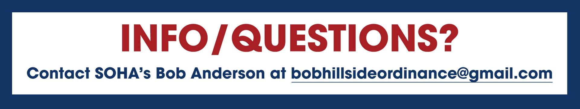 Info/Questions?  Click Here to Contact Bob Anderson