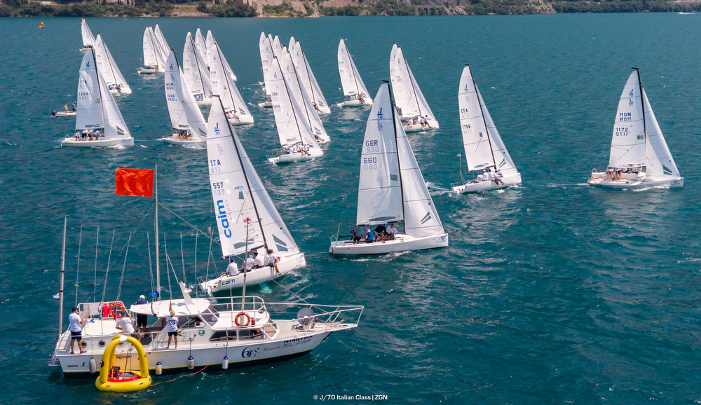 J/70s sailing Italy J/Cup in Torbole, Italy
