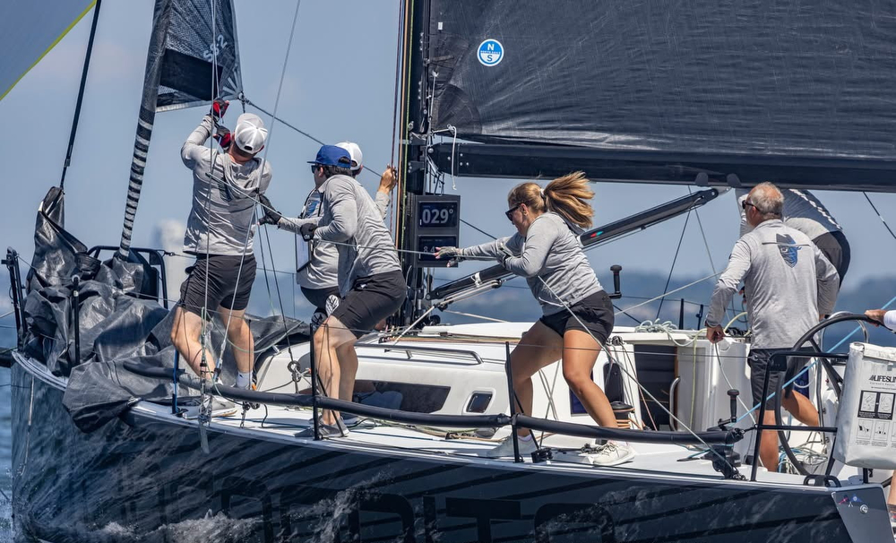 J/121 crew sailing at Safe Harbor Regatta