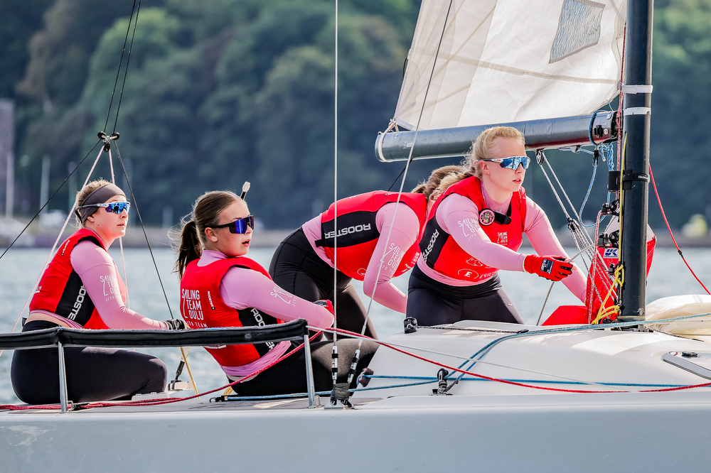 Women sailing J/70s in SAILING Champions Leage in Kiel, Germany