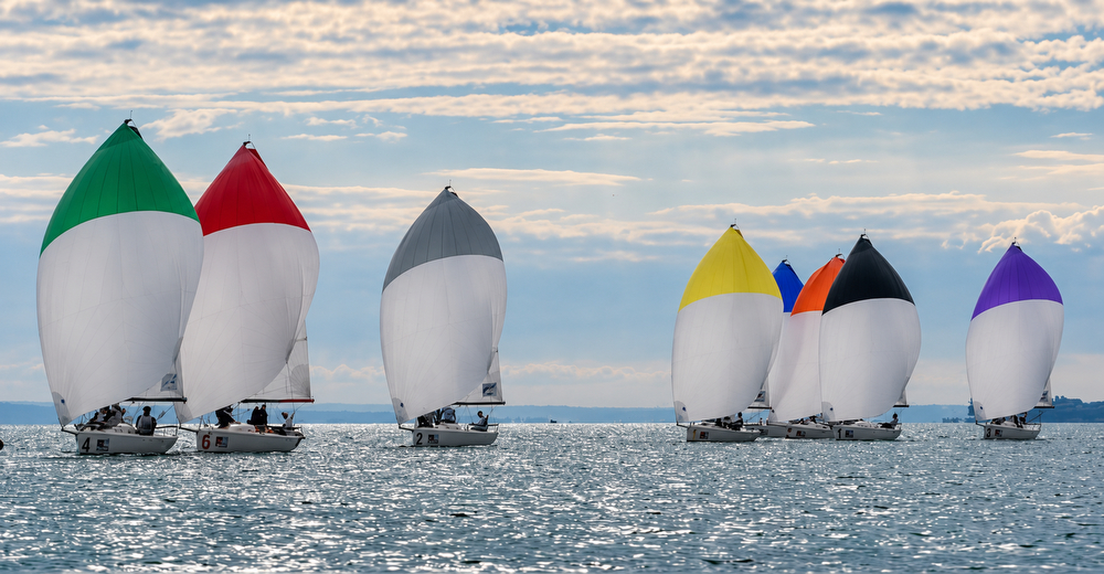 J/70 Swiss Super League Champions sailing Lake Geneva, Switzerland