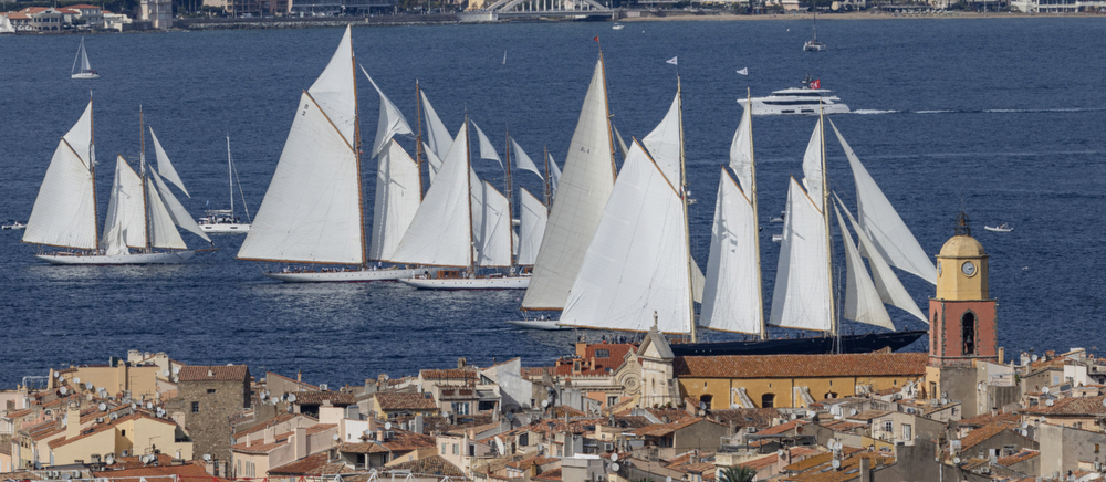 Classic sailboats racing Voiles de Saint-Tropez, France