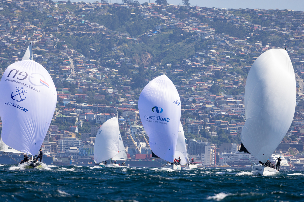 J/Boats sailing off Valparaiso, Chile