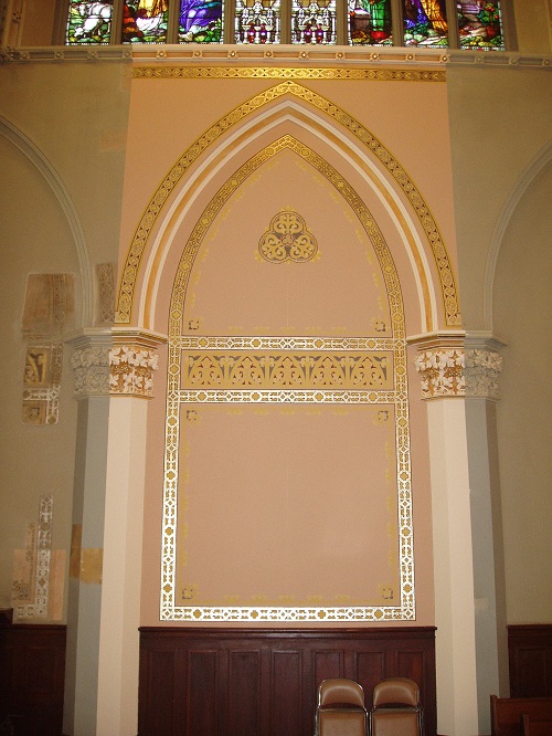 A mockup of the original color scheme and decoration