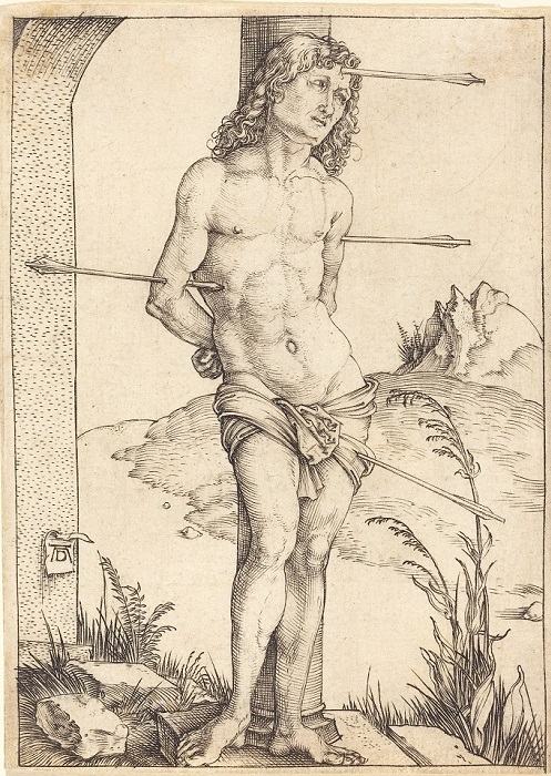 Albrecht Dürer's etching of St. Sebastian, 1498