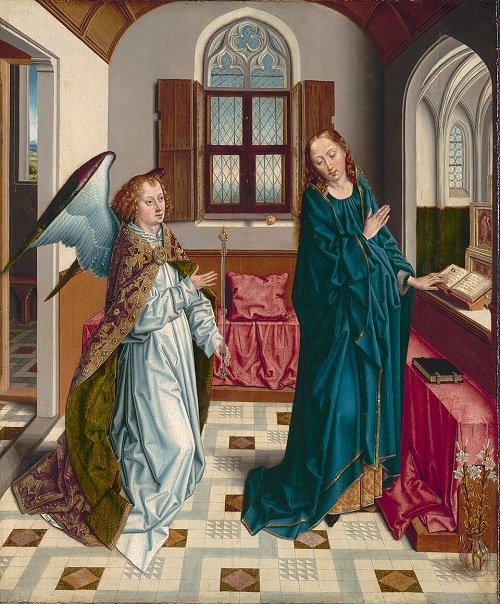 Bouts, The Annunciation, 1475 oil on panel, Cleveland Museum of Art