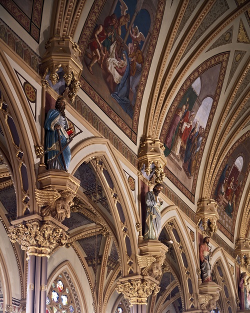 Interior detail of saint statues