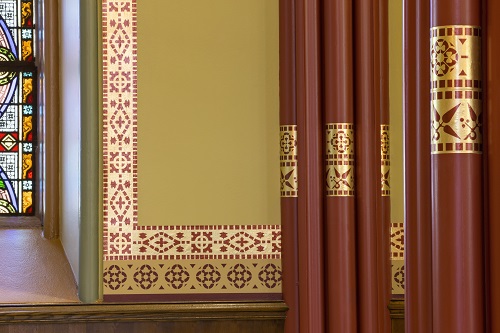 Detail of the nave lower walls.