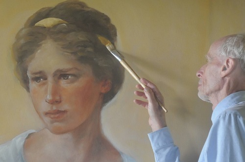 Henry painting at the West Virginia State Capitol