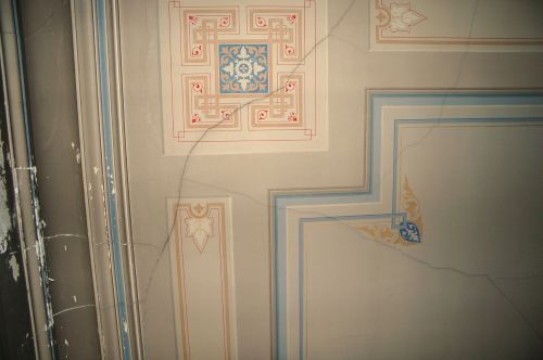 Damaged Ceiling at the Lockwood-Mathews Mansion Museum