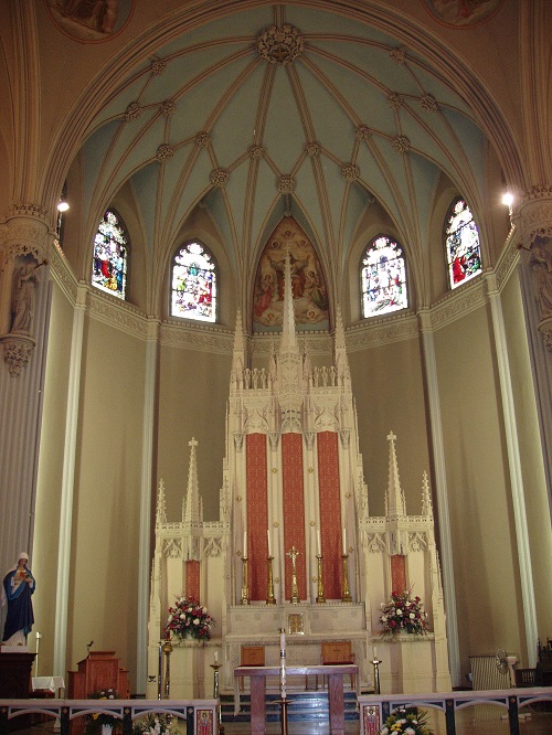 The grey apse after fire damage
