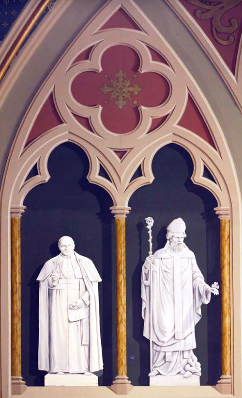 Trompe L'oeil Saints at Basilica of St. John the Evangelist in Stamford, CT