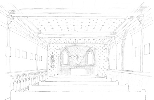 Sketch for chapel dedicated to Padre Pio