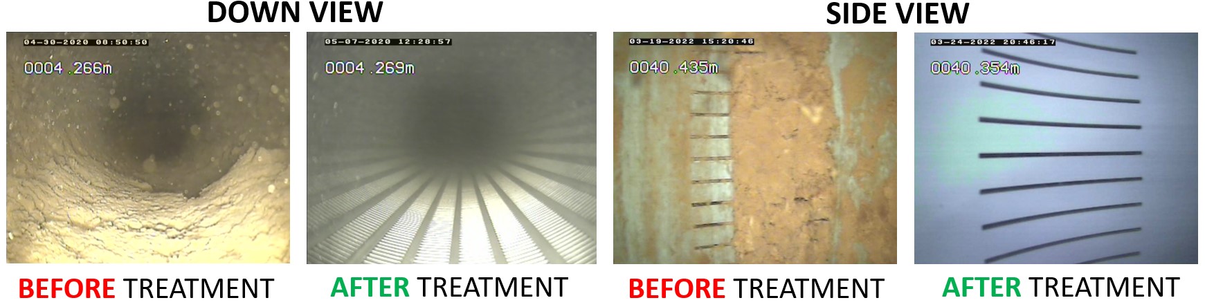 R-CAM footage stills - Before and After